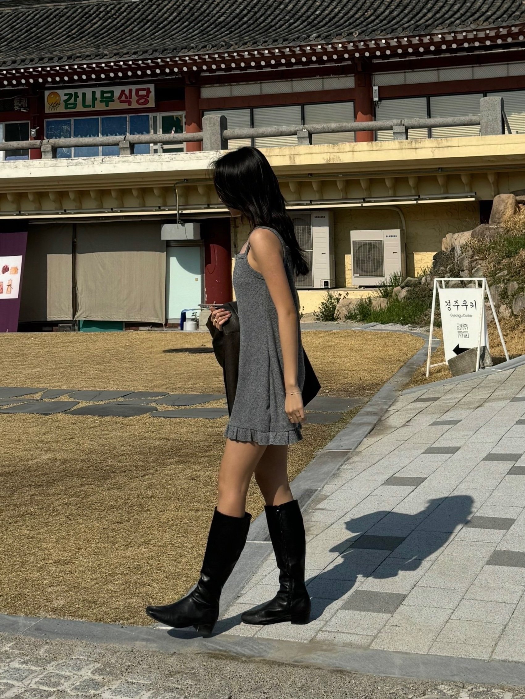 Knit Mini Dress Grey
