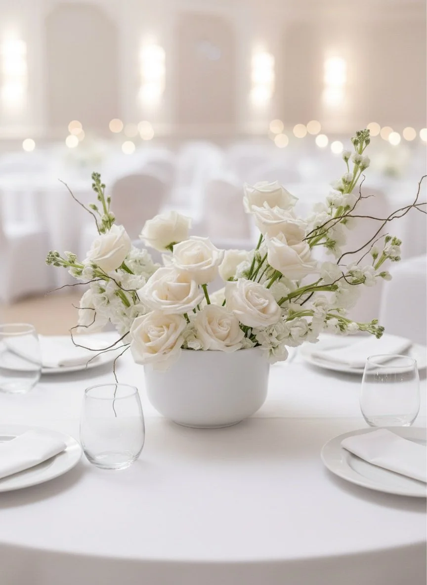 Centro de Mesa Boda Blanca | Betty and Brooke