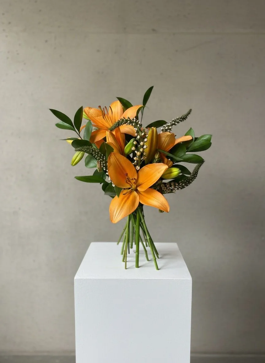 Ramo de Flores de Temporada - Tonos Naranjas