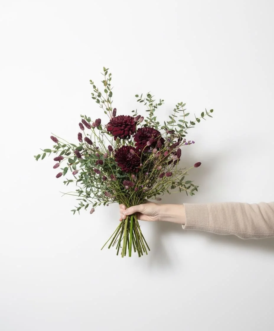 Ramo de Temporada - Tonos Burdeos