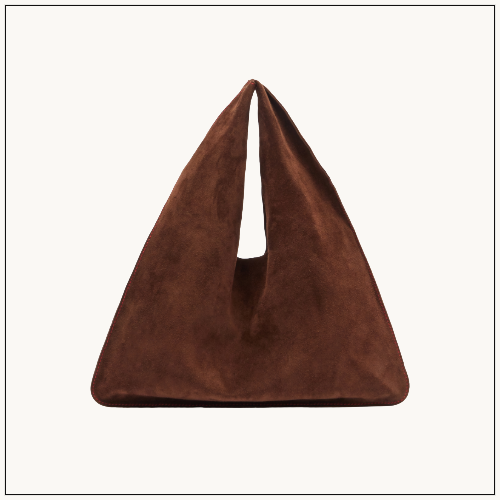 The Row Bindle Small suede tote bag