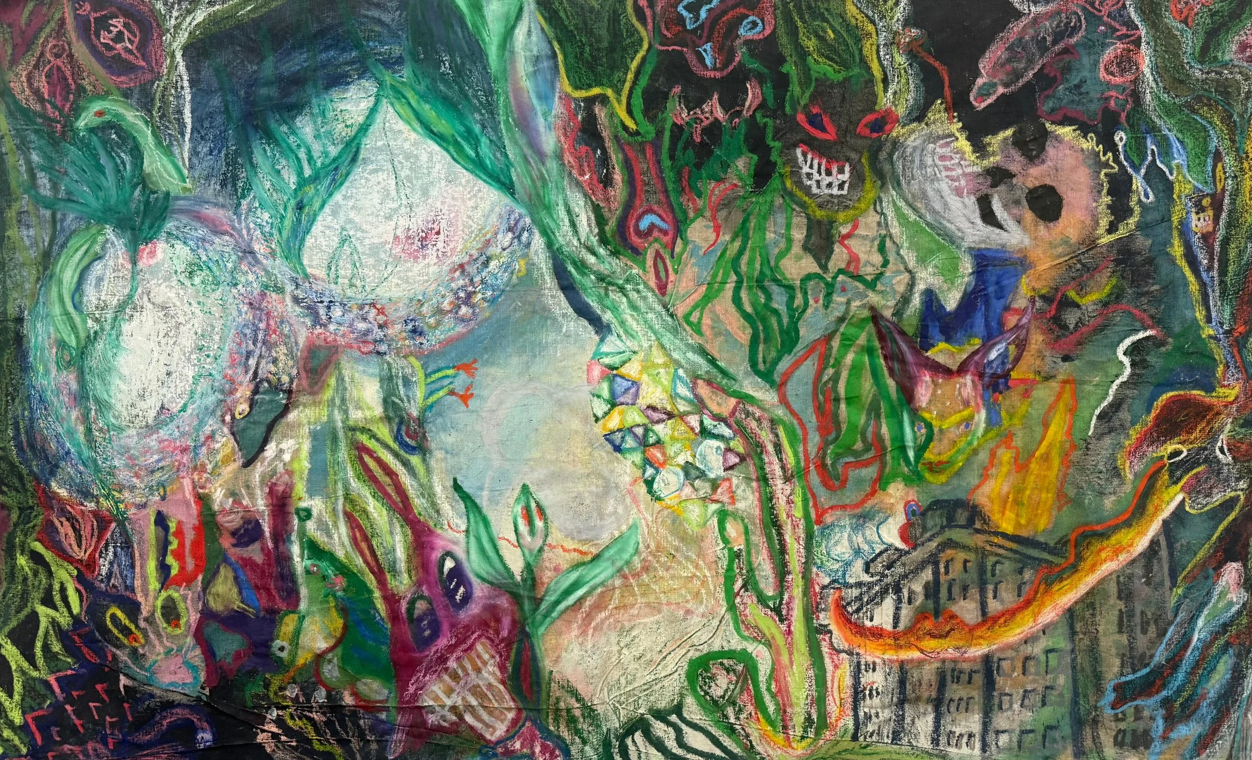 Astral I - Oil Pastels and Acrylic Gesso on Canvas 40 x 64" (100 x 160 cm) - 2026