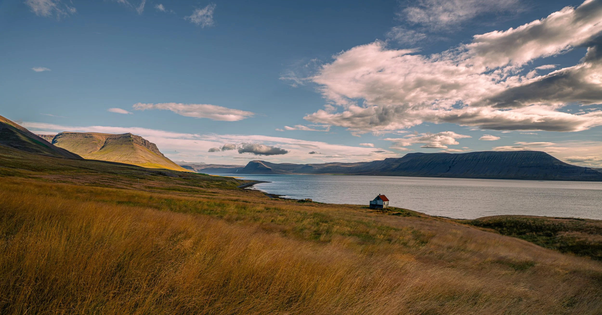 A lone and abandoned Iceland West Fjord house. 