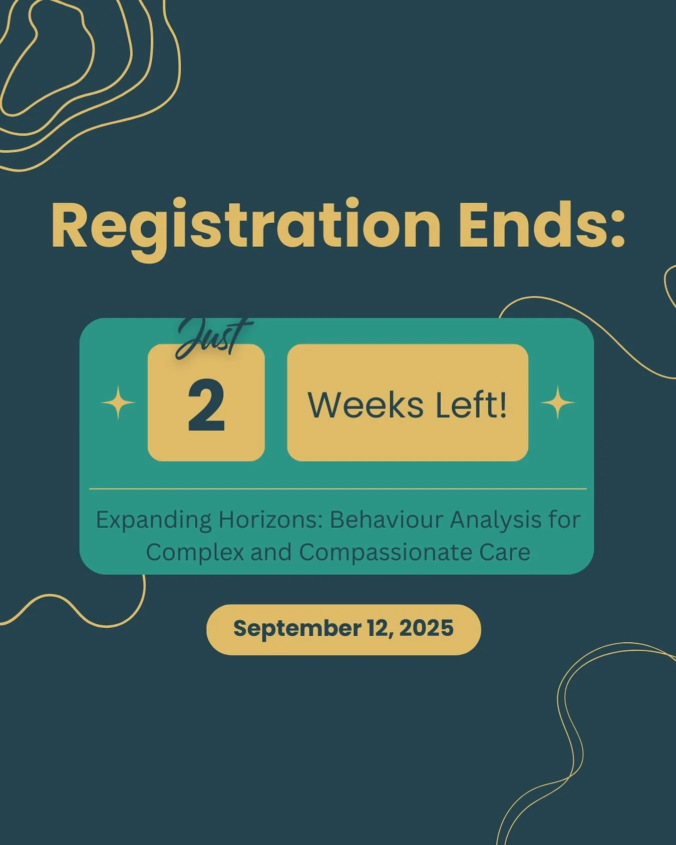Just 2 weeks left to register! 

We can&rsquo;t wait to welcome you at the Crescent Arts Centre on September 12, 2025.

Membership available through: communityforbehaviouranalysis.co.uk

Or day of tickets through Eventbrite!
