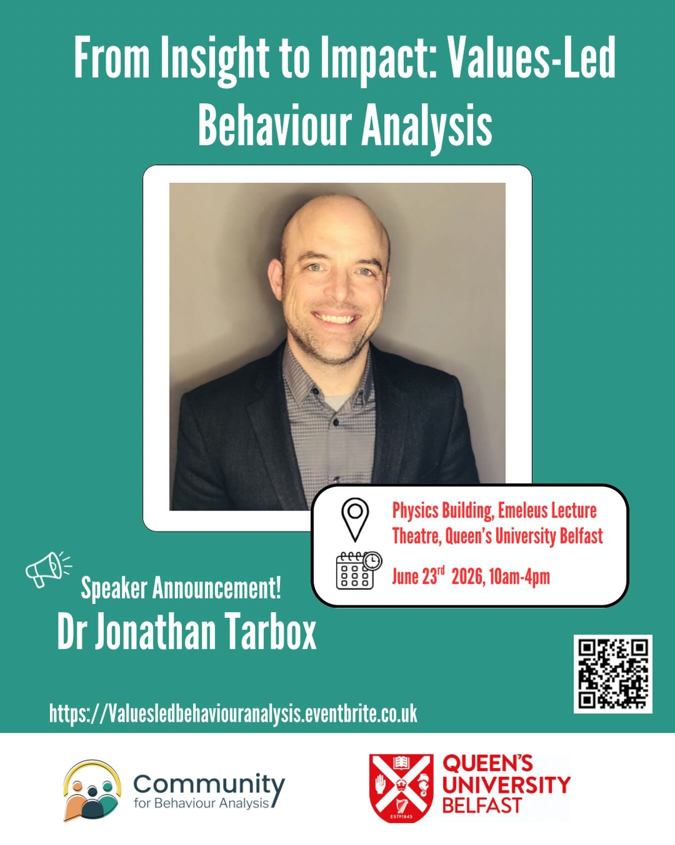 Very excited to announce the first of a great lineup of speakers! Registration open for From Insight to Impact: Values-Led Behaviour Analysis! Our first event in collaboration with Queen&rsquo;s University, Belfast.