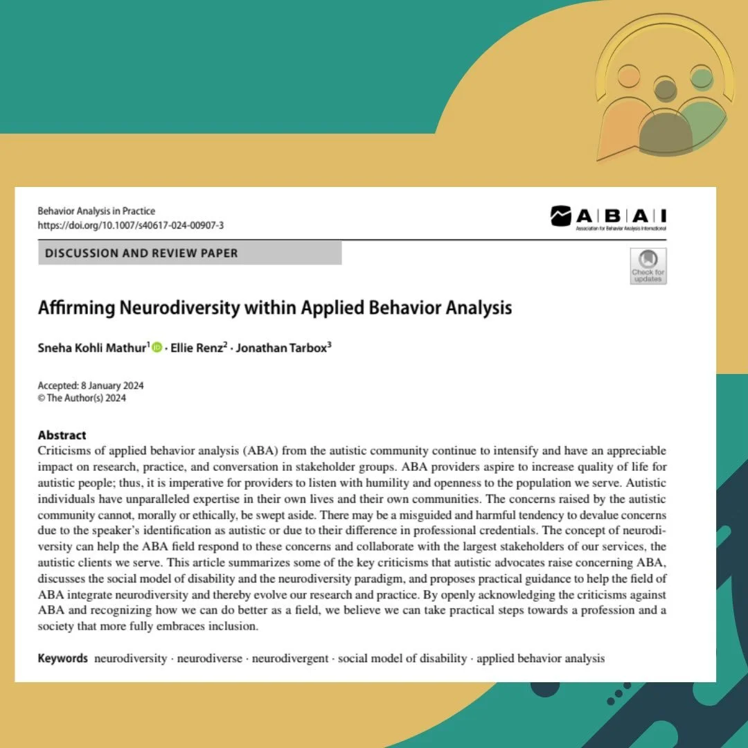 In preparation for our upcoming event in collaboration with Queen&rsquo;s University we&rsquo;ll be posting some relevant readings! This paper examines criticisms of Applied Behaviour Analysis raised by autistic advocates and explores how concepts of