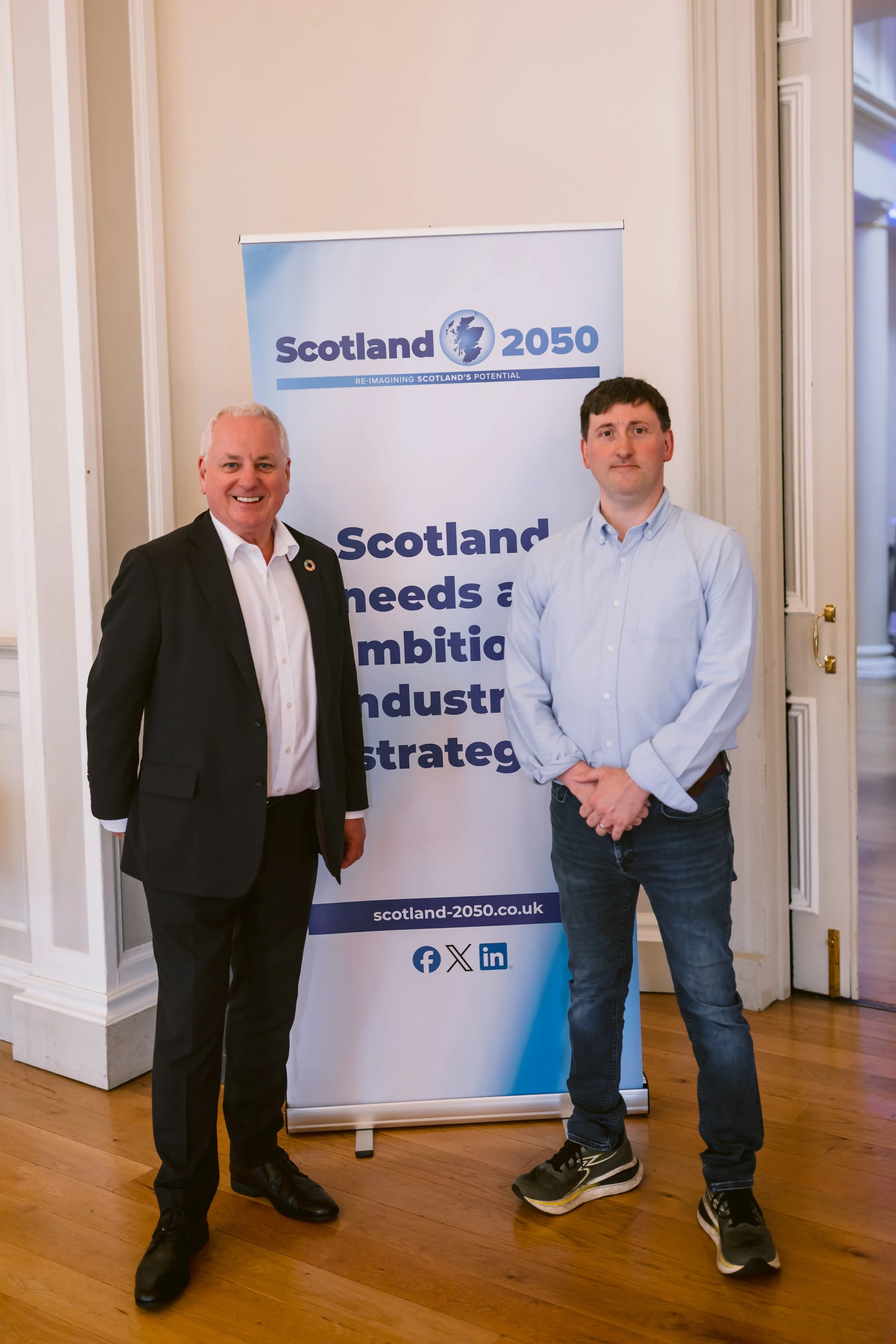 Lord Jack McConnell, First Minister of Scotland 2001 to 2007 and Barrie Cunning, Founder, Scotland 2050