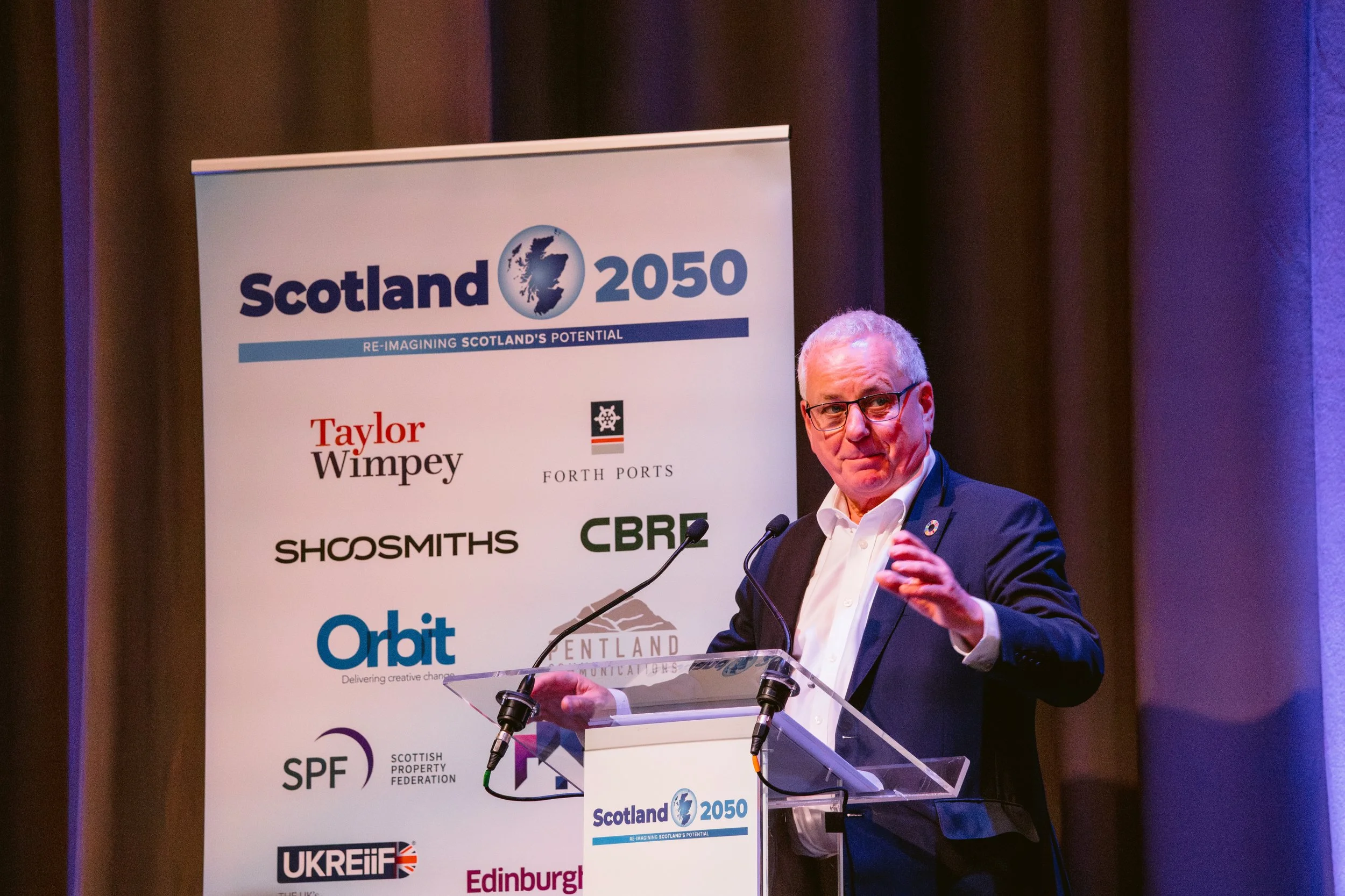 Lord Jack McConnell, giving a keynote speech