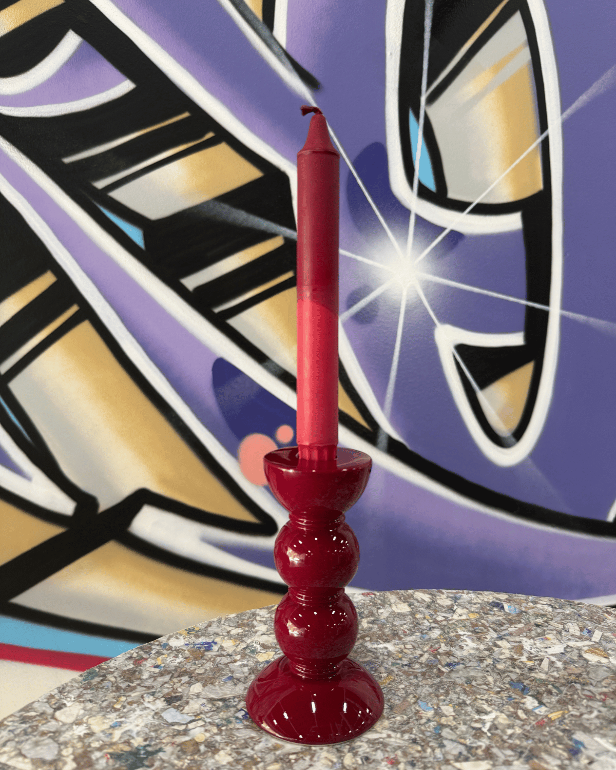 Bobbin Burgundy Candle Stick 14 cm