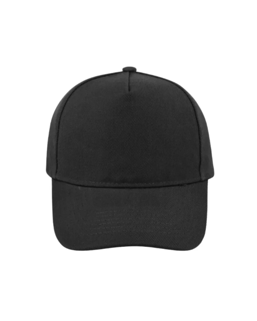 Structured black promotional cap for kids on a white background, offering a premium and durable canvas for custom embroidery and school or corporate event branding by Soli in Cape Town.