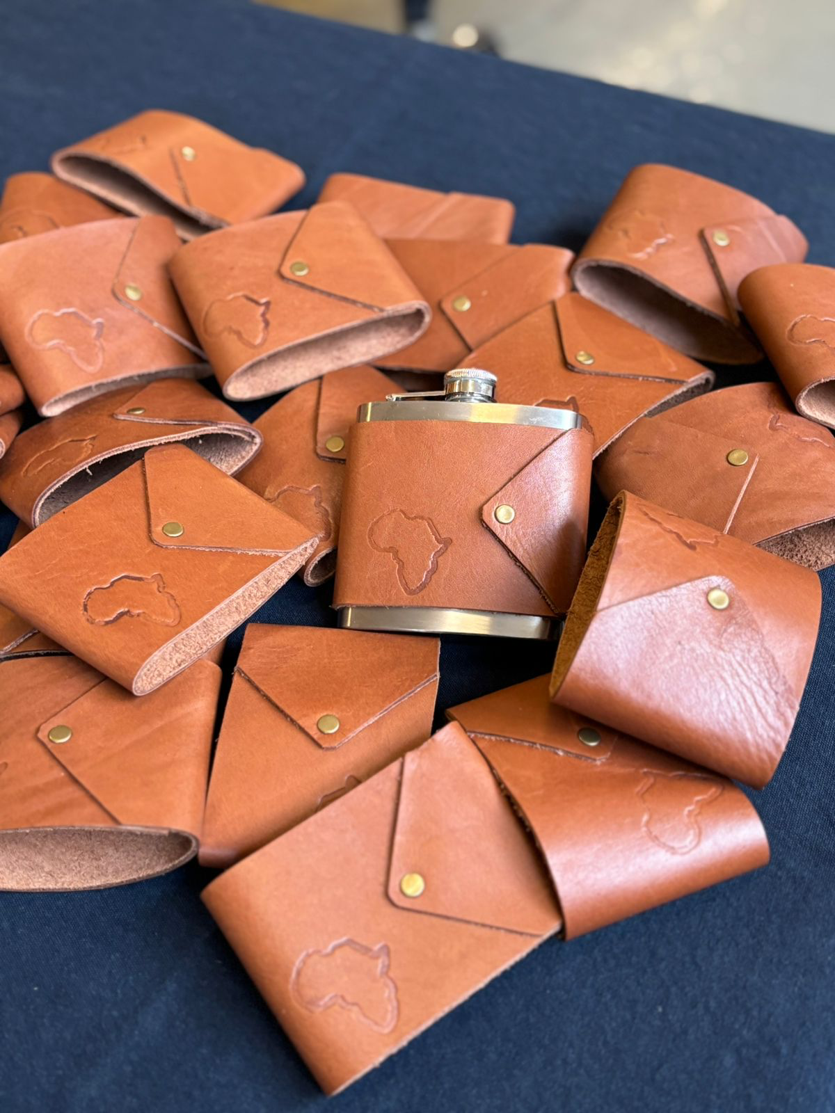 Leather flask cover