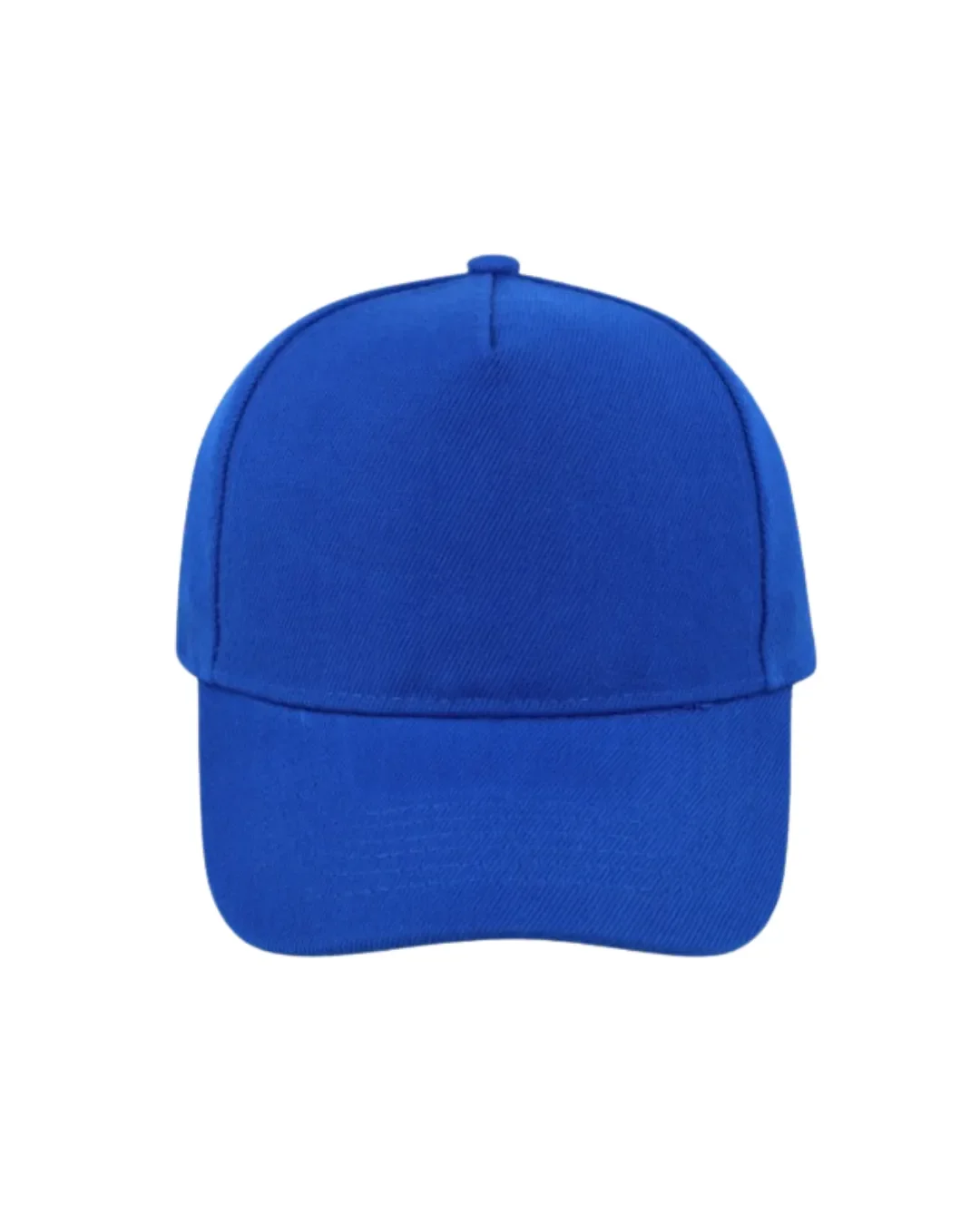 Royal blue kids promotional baseball cap featuring a seamless front panel, designed for custom branding, youth sports teams, and branded school event merchandise by Soli.
