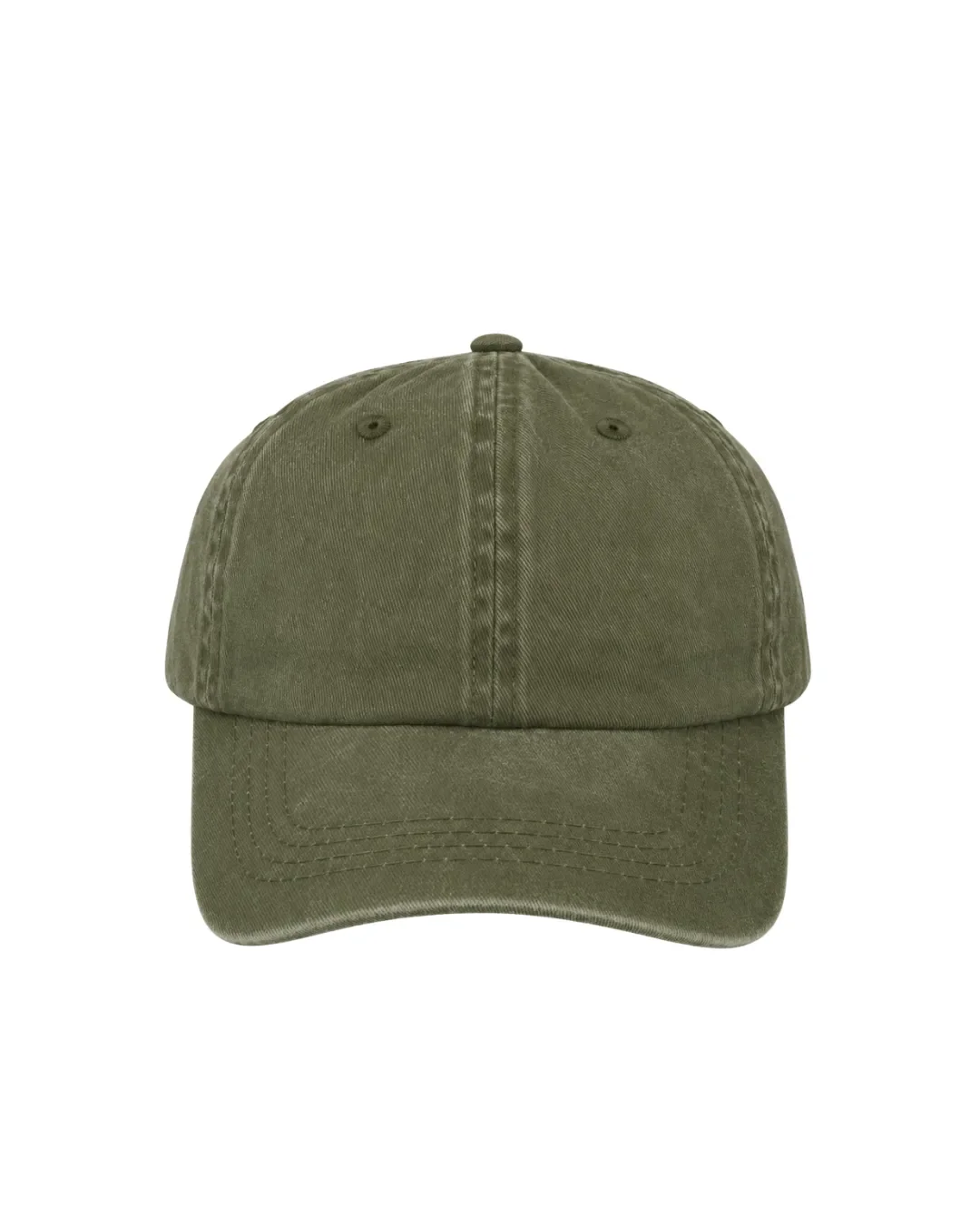 Kids vintage washed olive green cap made from durable cotton twill, offering a stylish, weathered look ideal for custom branded school or corporate event merchandise by Soli in Cape Town.