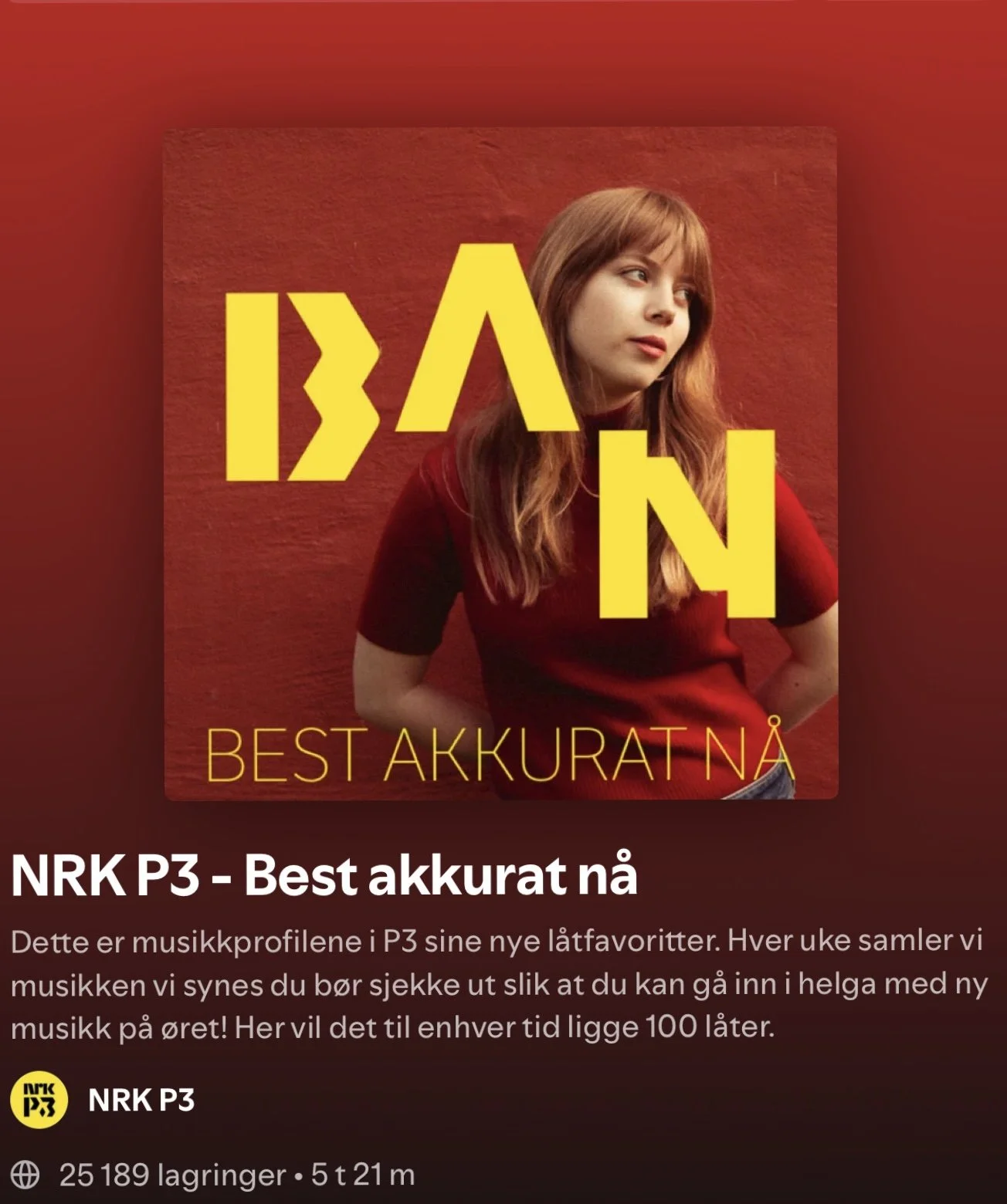 NRK P3 – «Best akkurat nå»