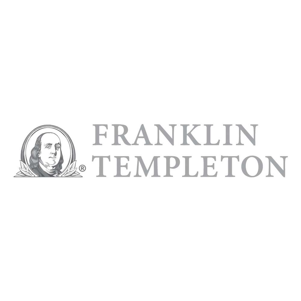 Franklin Templeton logo with an illustration of Benjamin Franklin's face next to the company name in gray text.