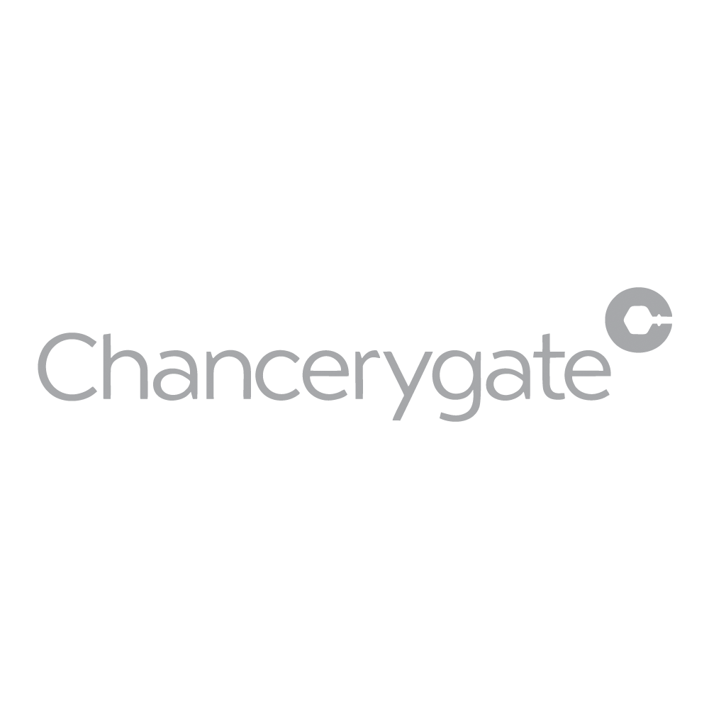Chancerygate logo with stylized text and circular emblem on a white background.