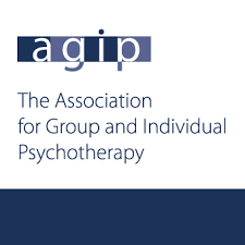 Logo of the Association for Group and Individual Psychotherapy (AGIP), with the organization name written below.