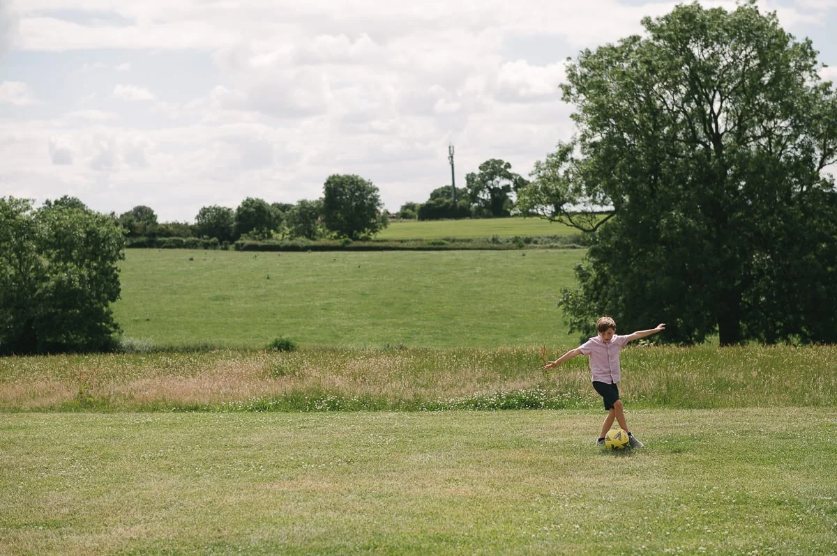 Boy playing football