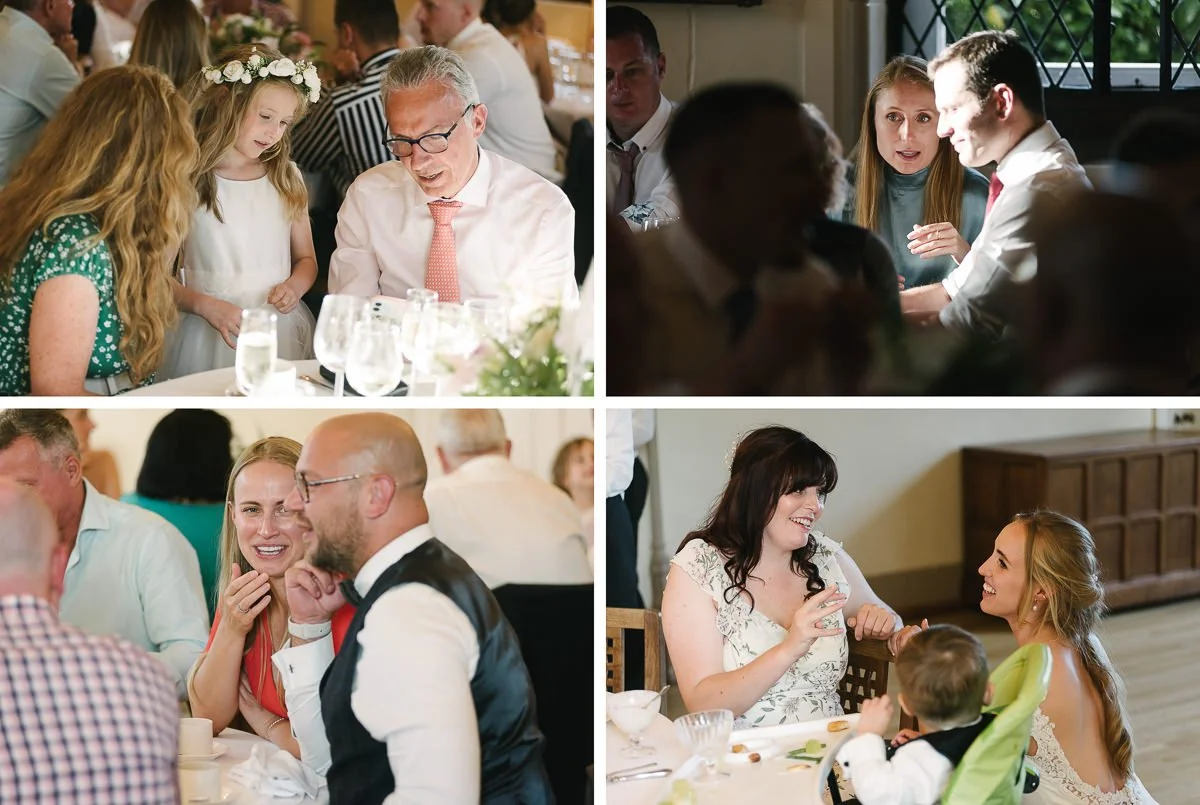 Wedding guests eagerly awaiting the speeches starting