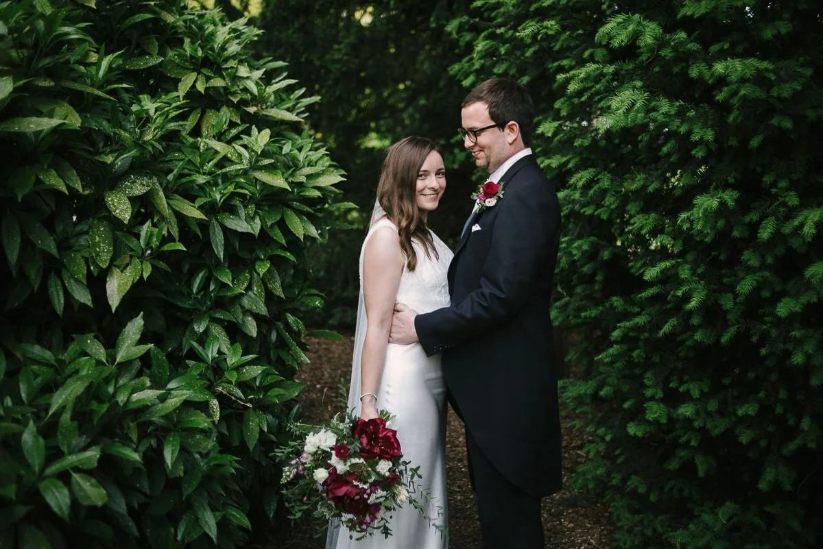 York Wedding Photographer bride and groom in the museum gardens