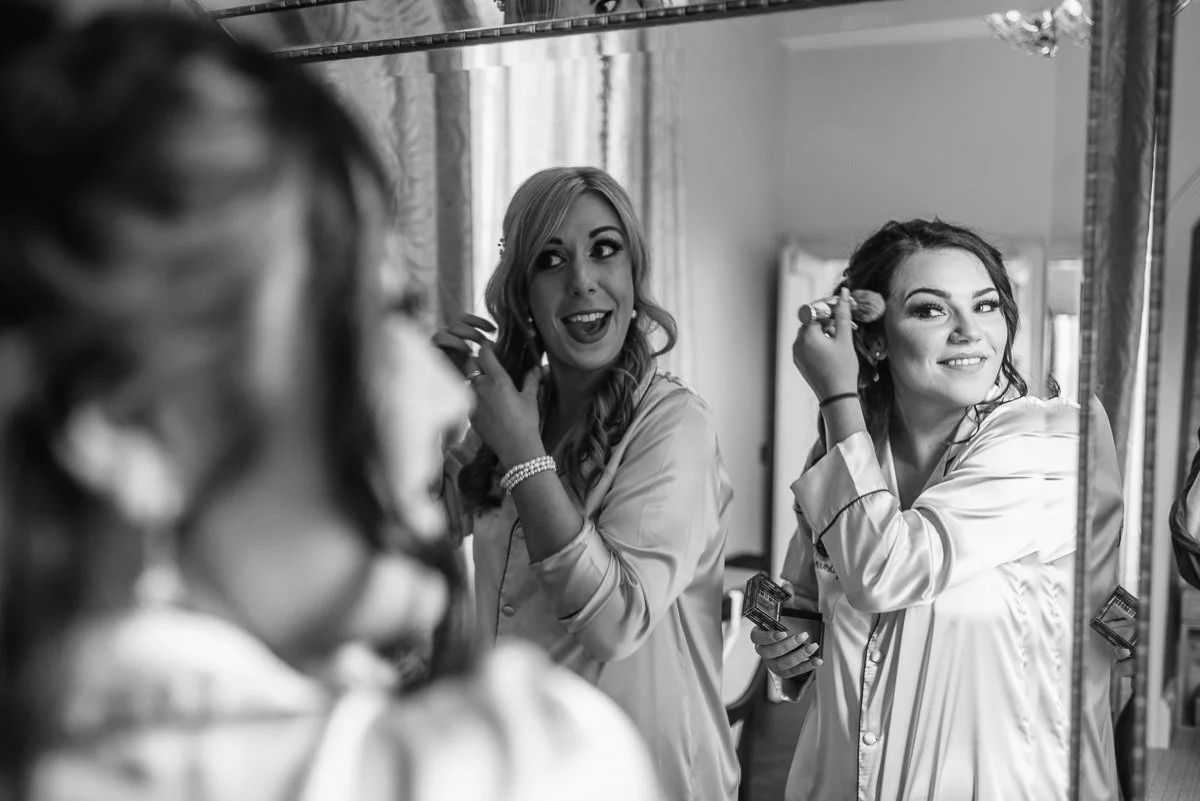 Bridesmaids in the mirror