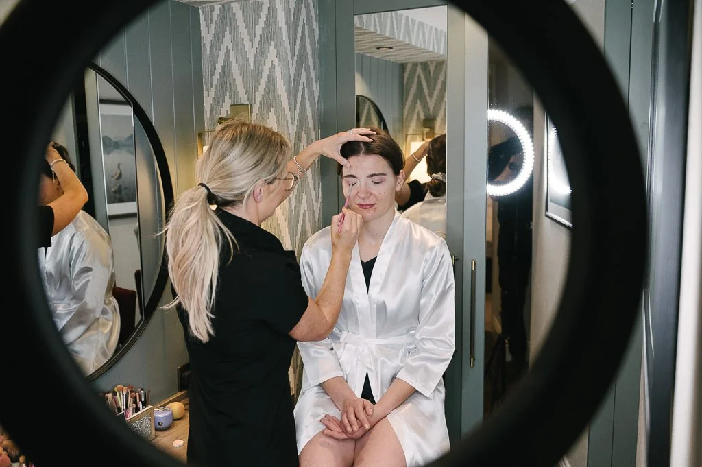 Mal the bride getting ready Leeds Wedding Photographer