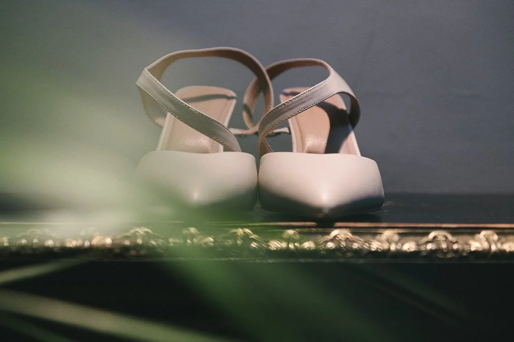 Yorkshire wedding photographer , brides shoes