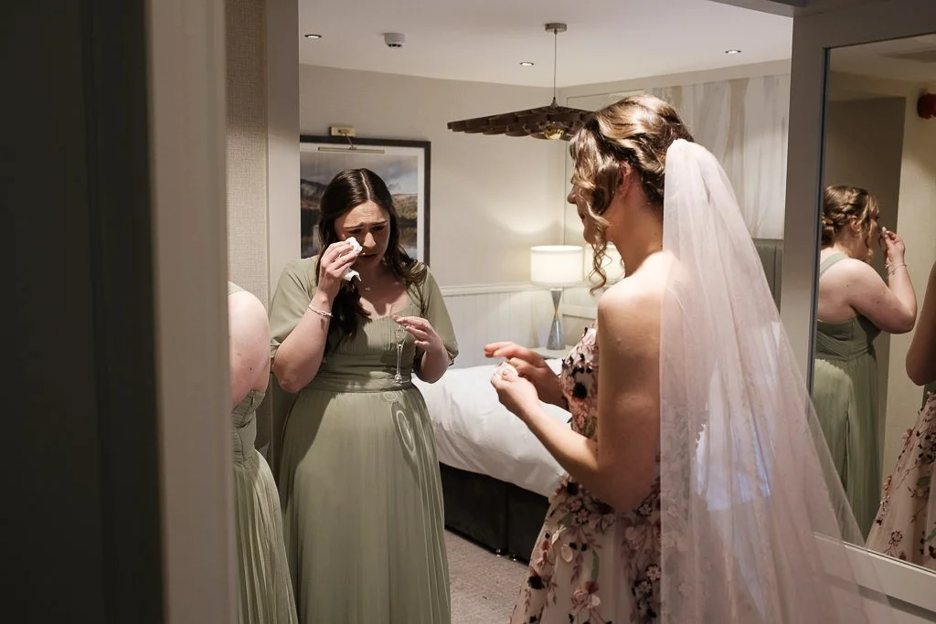 Sheffield wedding photographer bride and her sister