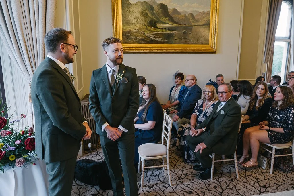 The groom waiting for the bride to arrive