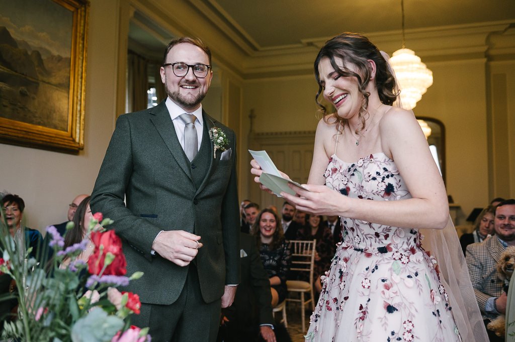 Wedding ceremony at Armathwaite Hall Lake District Cumbria by Mark Hillyer Yorkshire wedding photography