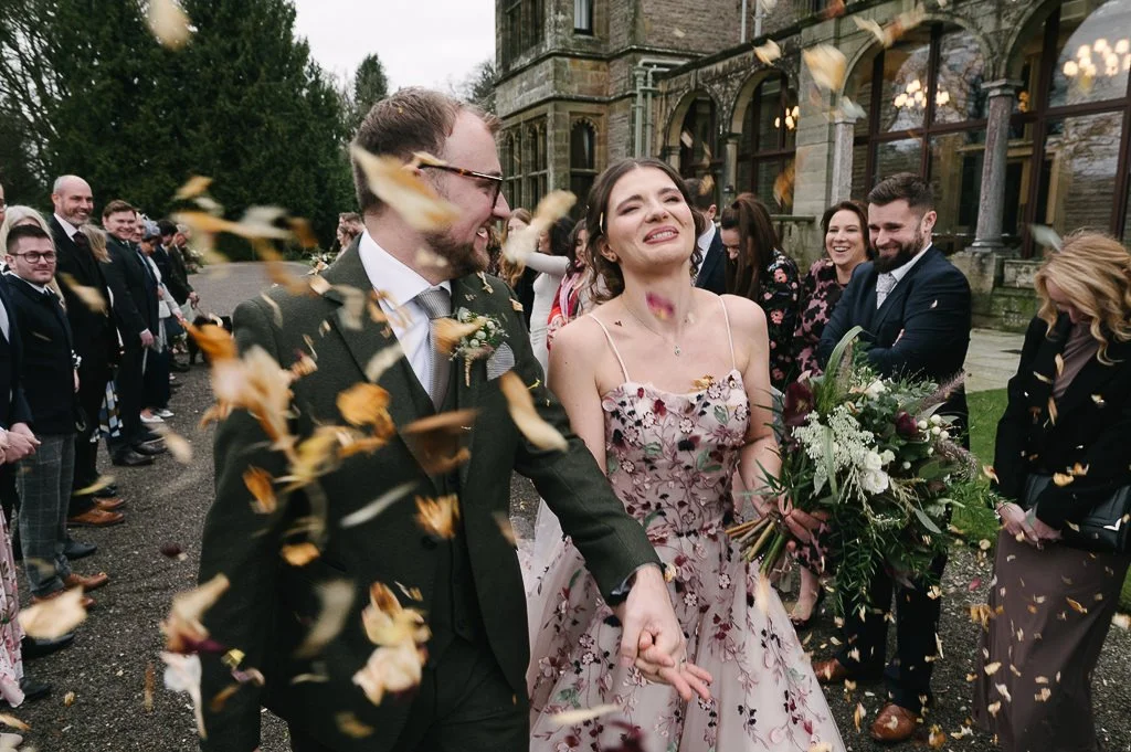 laughing during the confetti