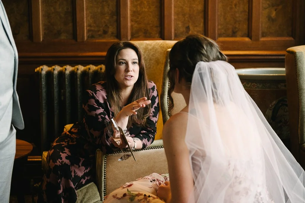 Chatting with the bride