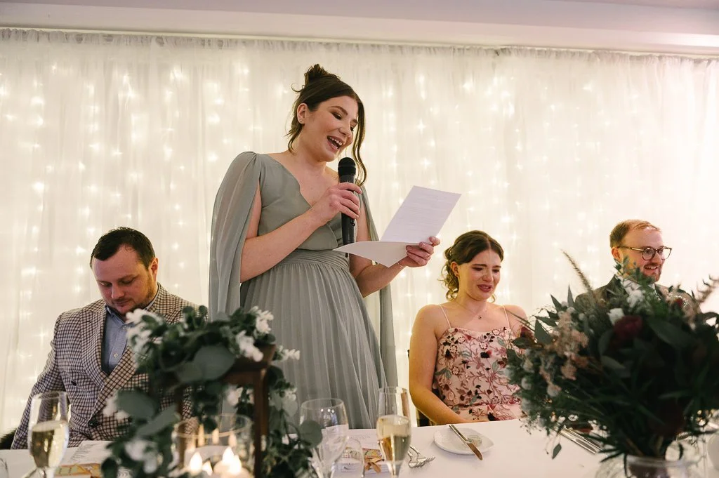 Sister of the bride making a speech