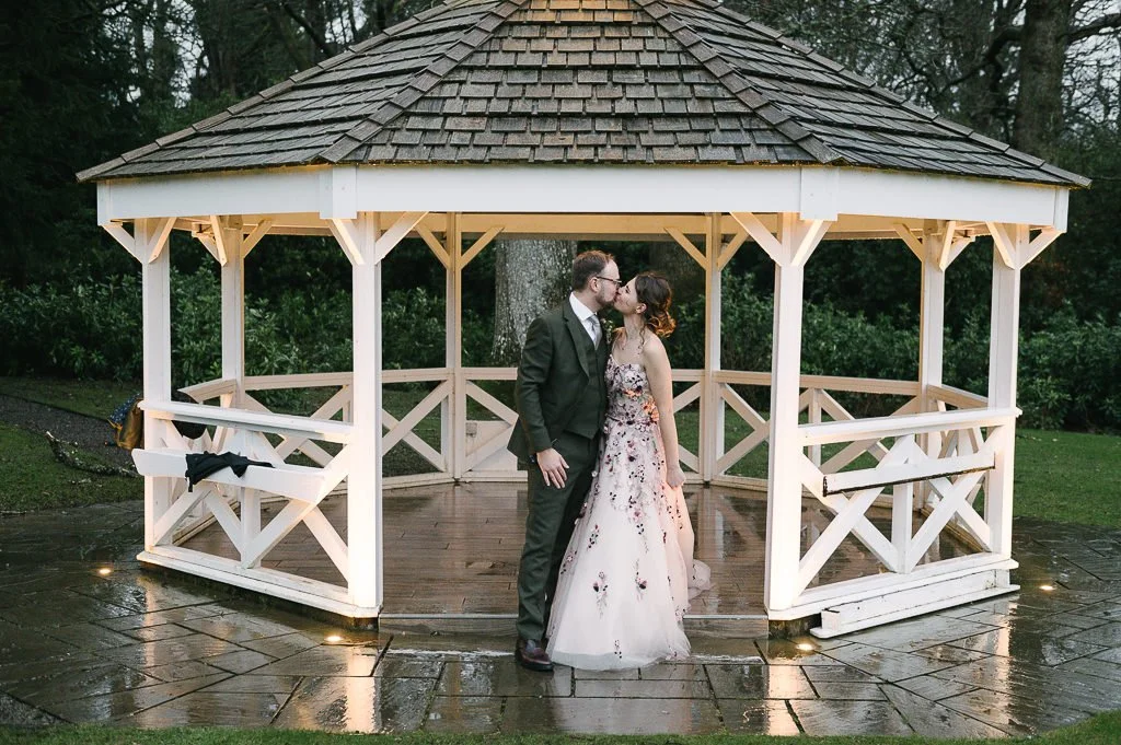 Bride and groom portrait outside Armathwaite Hall by Mark Hillyer Leeds Wedding Photography
