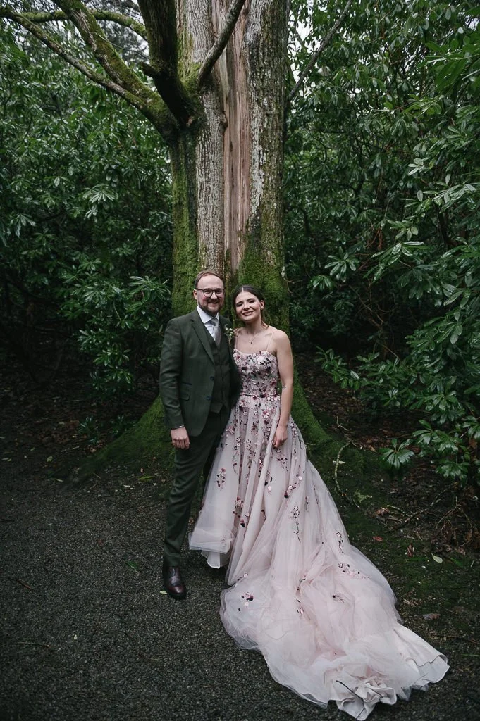 Bride and groom portrait outside Armathwaite Hall by Mark Hillyer Leeds Wedding Photography