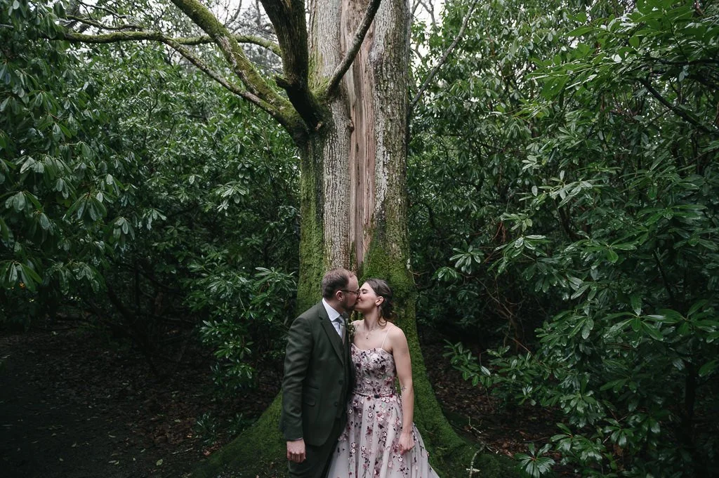 Bride and groom portrait outside Armathwaite Hall by Mark Hillyer Leeds Wedding Photography