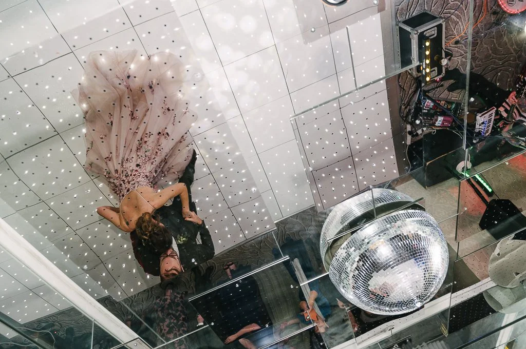 First dance reflected in the ceiling First Dance by Mark Hillyer Harrogate Wedding Photography