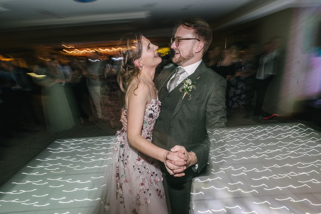 Laughing during the first dance
