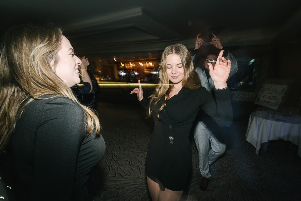 wedding guests partying