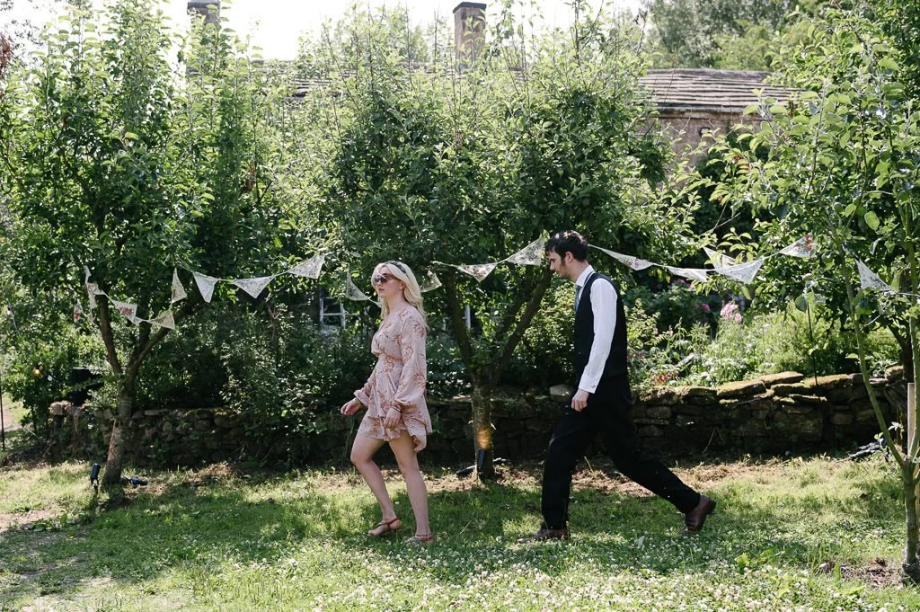 Guests arriving casually dressed