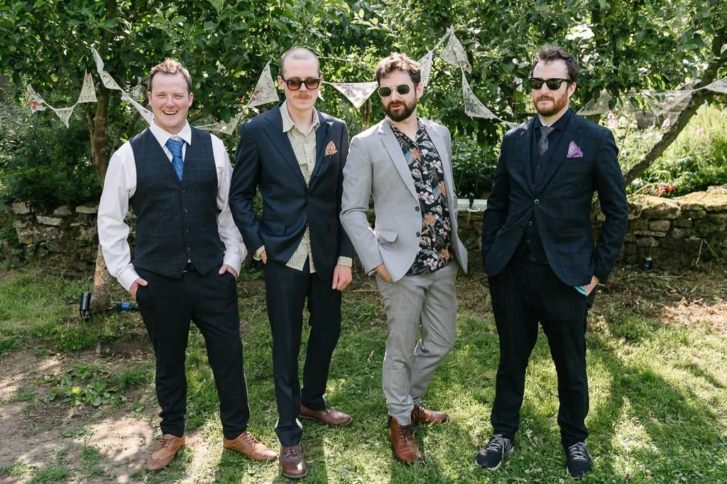 groom and friends