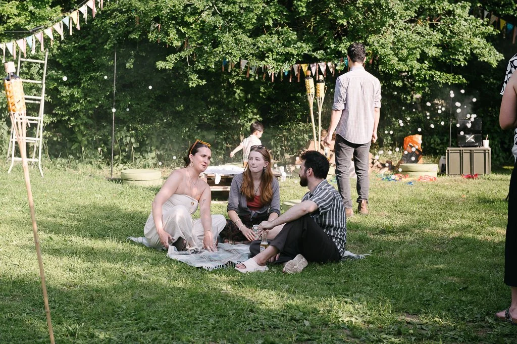 relaxed guests enjoying the sunshine