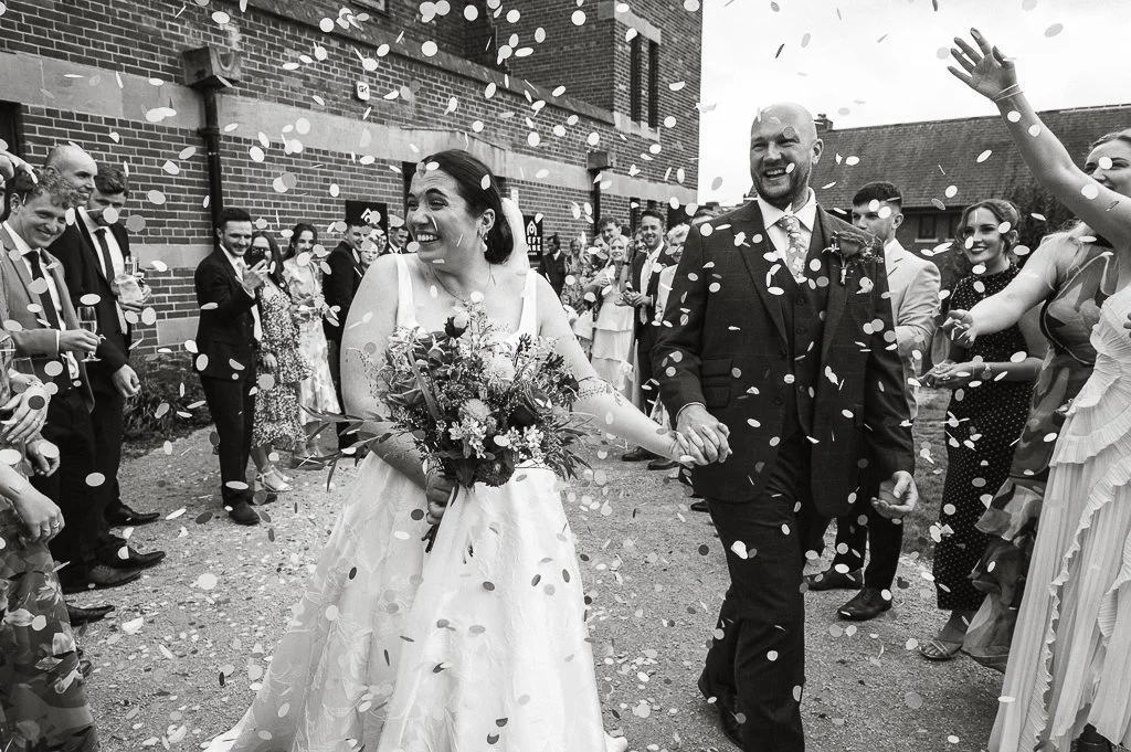 Leeds wedding photographer confetti photograph
