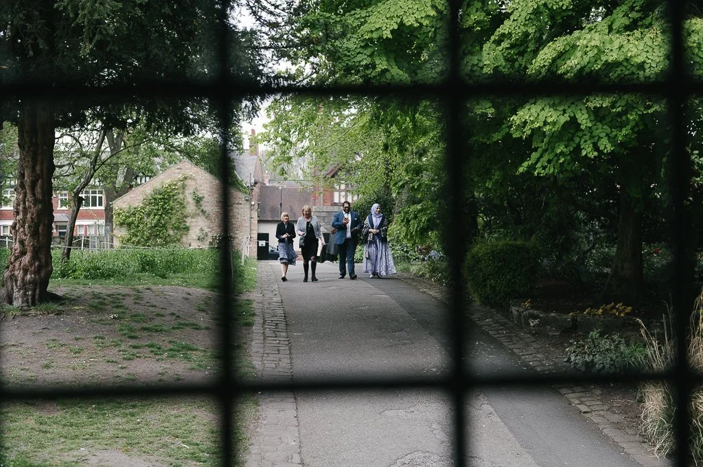 Leeds Wedding Photographer Guests arriving at the York Museum Gardens