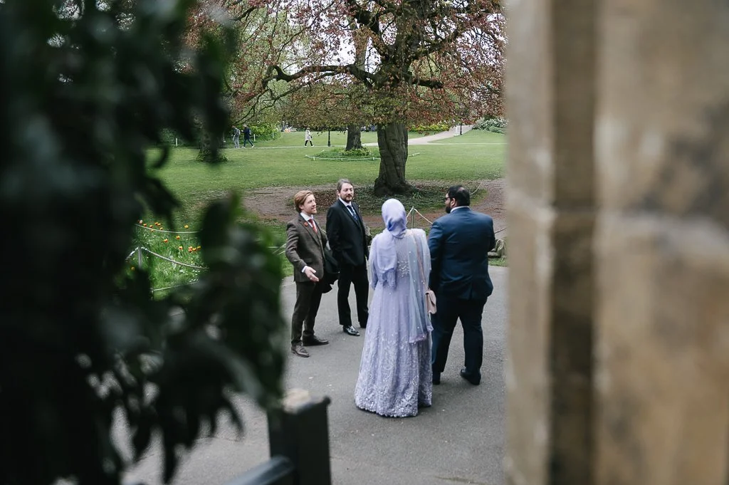 Guests gathering before the wedding at The Hospitium York