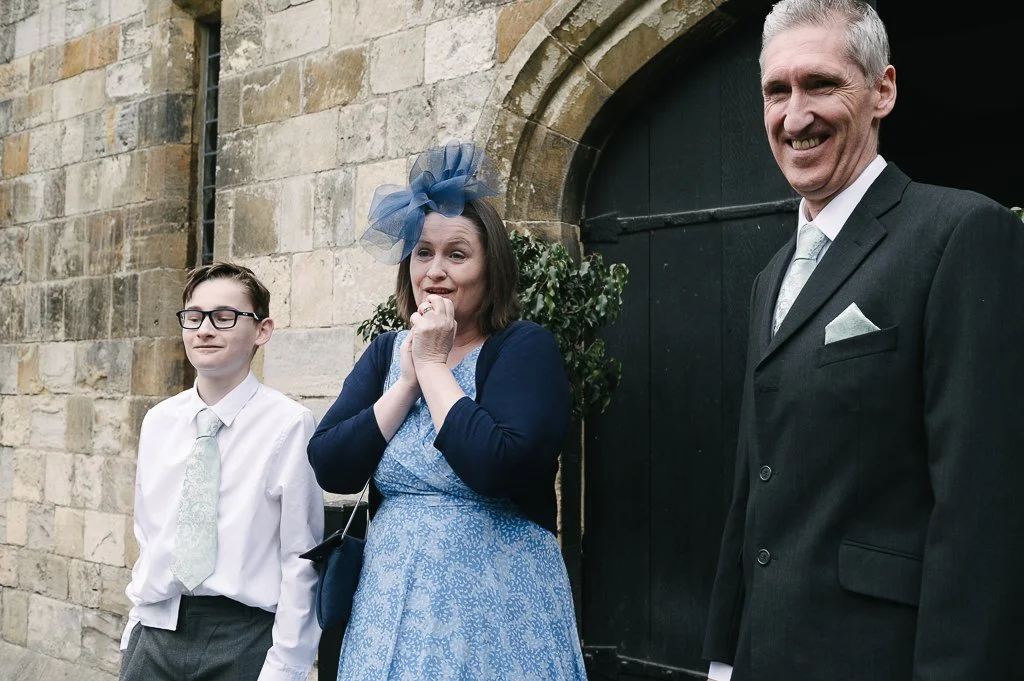 Mother of the bride seeing her daughter in her dress