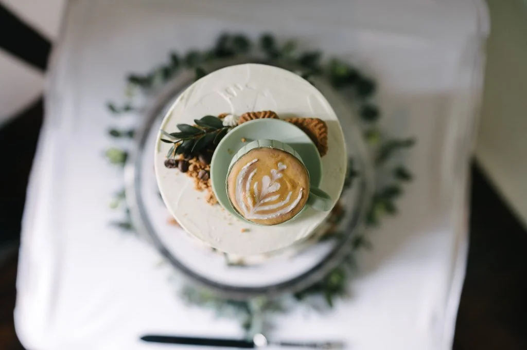 Wedding cake from above
