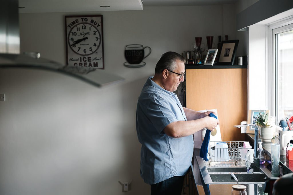 Father of the bride making breakfast