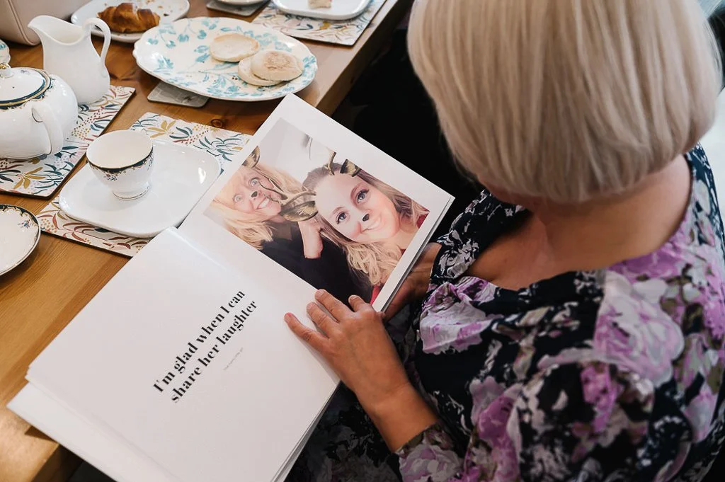 Looking through a book of memories
