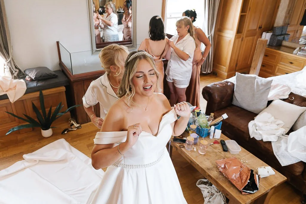 The chaos of the bridal prep room